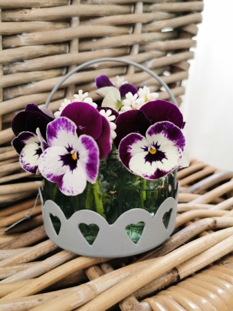 Blumengruß Vase Geschenk Zink